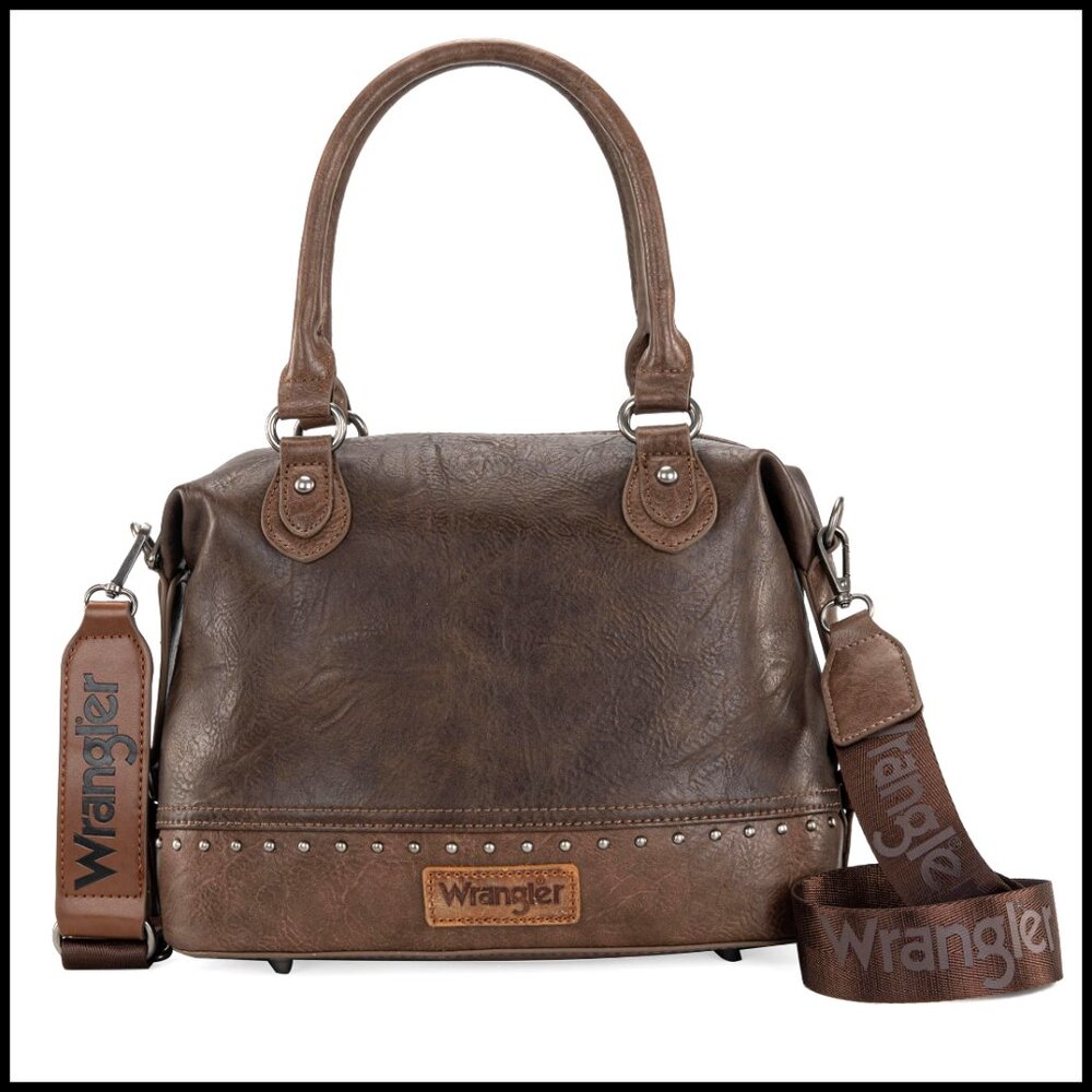 Faux Leather Doctor Barrel Satchel Shoulder Bag Top Handle Purse